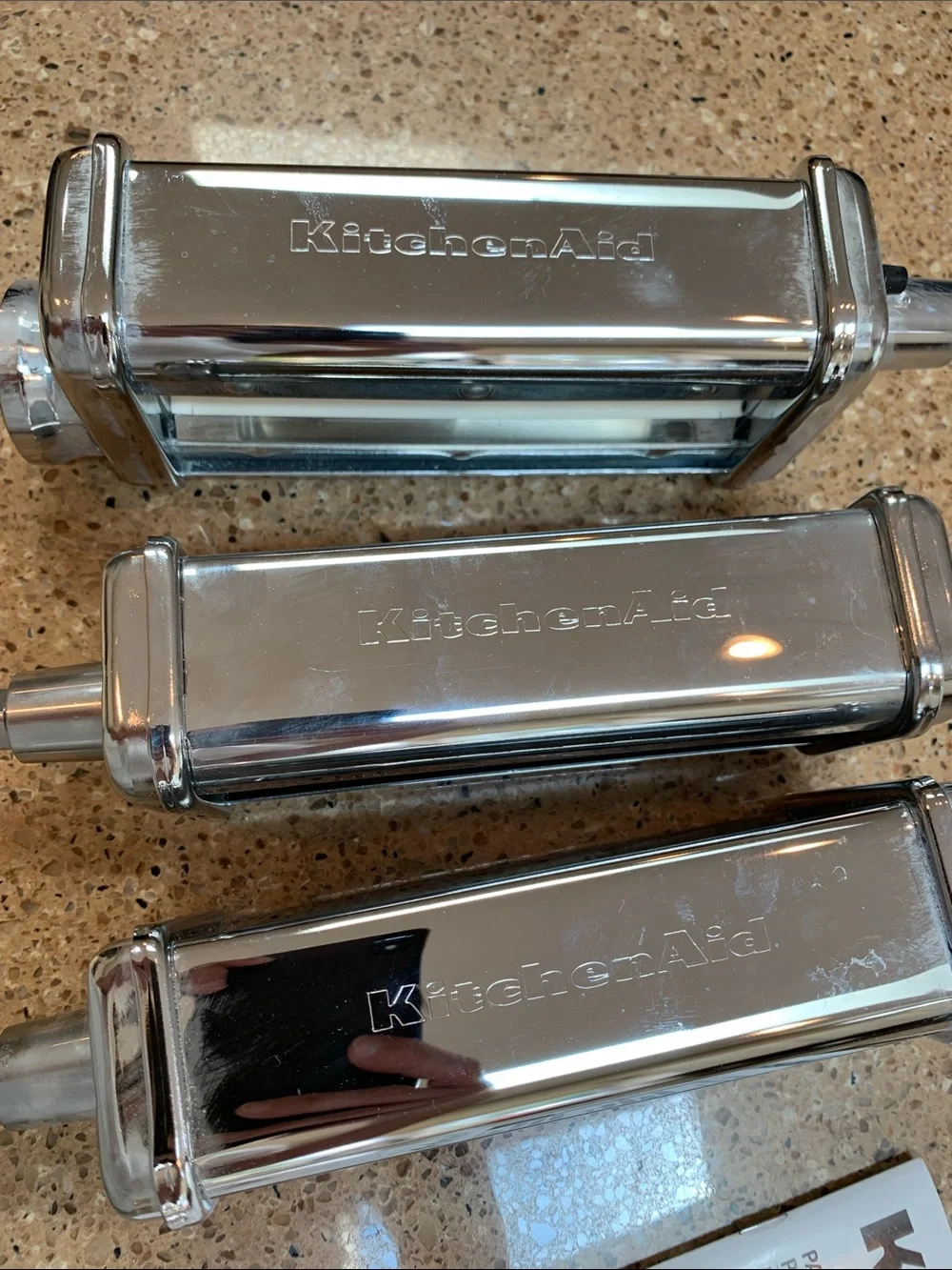 KitchenAid Chrome Pasta Roller and Cutter Set with Brush and Manual